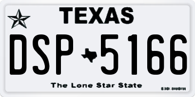 TX license plate DSP5166