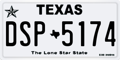TX license plate DSP5174