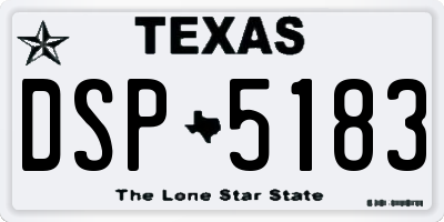 TX license plate DSP5183