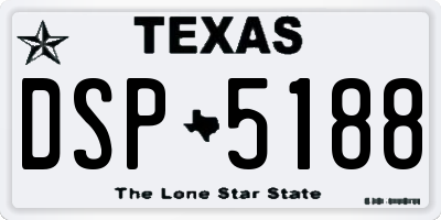 TX license plate DSP5188