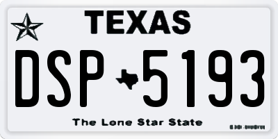 TX license plate DSP5193
