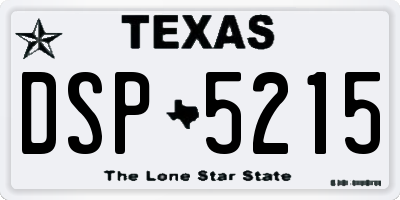TX license plate DSP5215