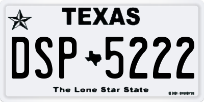 TX license plate DSP5222
