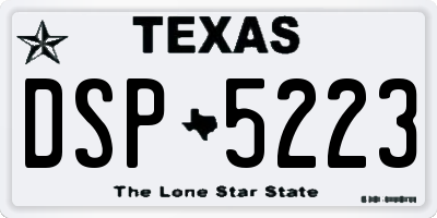 TX license plate DSP5223