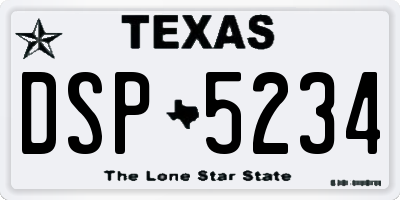 TX license plate DSP5234