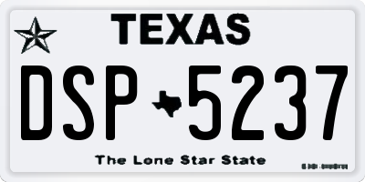 TX license plate DSP5237