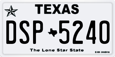 TX license plate DSP5240