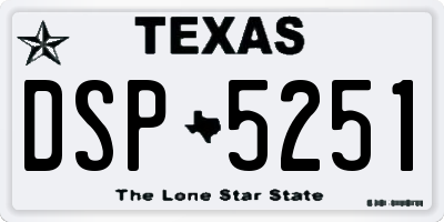 TX license plate DSP5251