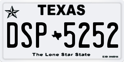 TX license plate DSP5252
