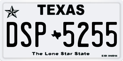 TX license plate DSP5255