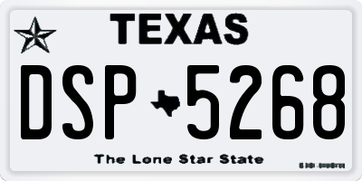 TX license plate DSP5268