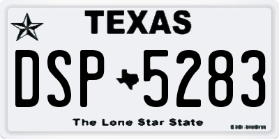 TX license plate DSP5283