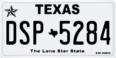 TX license plate DSP5284