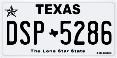 TX license plate DSP5286
