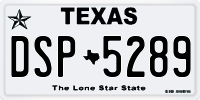 TX license plate DSP5289
