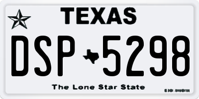 TX license plate DSP5298