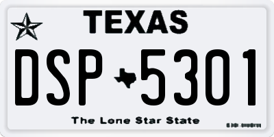 TX license plate DSP5301