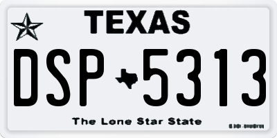 TX license plate DSP5313