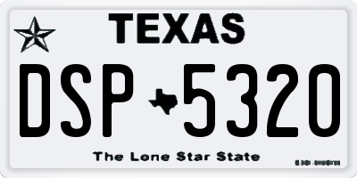 TX license plate DSP5320