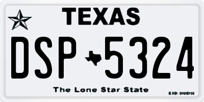TX license plate DSP5324