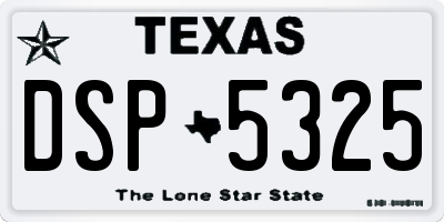 TX license plate DSP5325