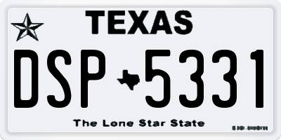 TX license plate DSP5331