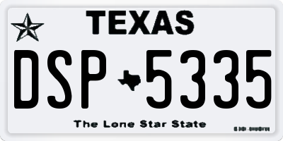 TX license plate DSP5335