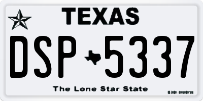 TX license plate DSP5337