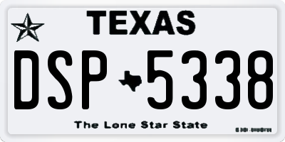 TX license plate DSP5338