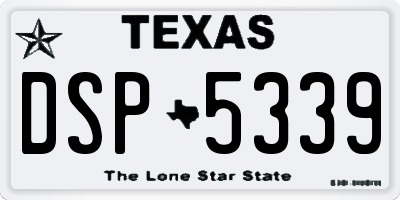 TX license plate DSP5339