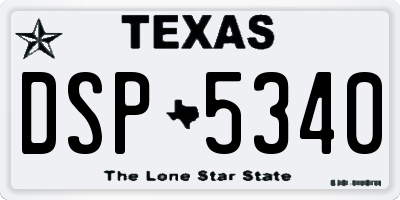 TX license plate DSP5340
