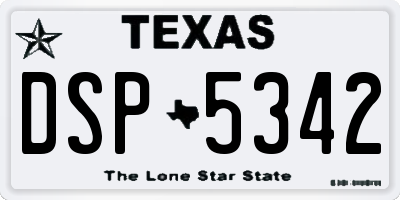 TX license plate DSP5342