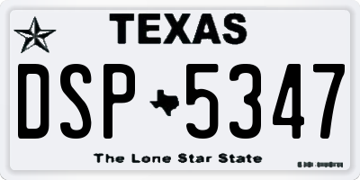 TX license plate DSP5347