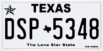 TX license plate DSP5348