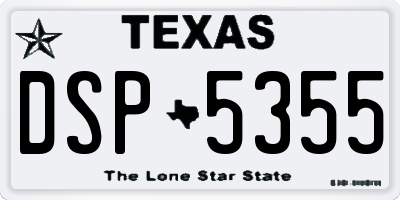 TX license plate DSP5355