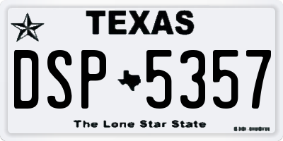TX license plate DSP5357