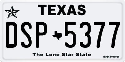 TX license plate DSP5377