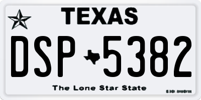 TX license plate DSP5382