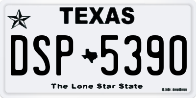 TX license plate DSP5390