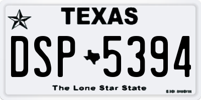 TX license plate DSP5394