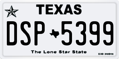 TX license plate DSP5399
