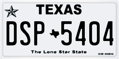 TX license plate DSP5404