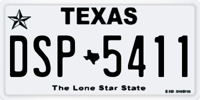 TX license plate DSP5411