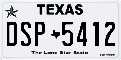 TX license plate DSP5412