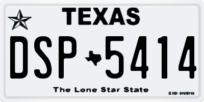 TX license plate DSP5414