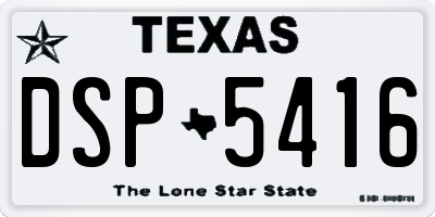 TX license plate DSP5416