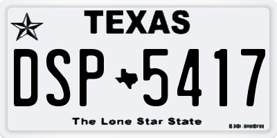 TX license plate DSP5417