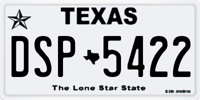 TX license plate DSP5422