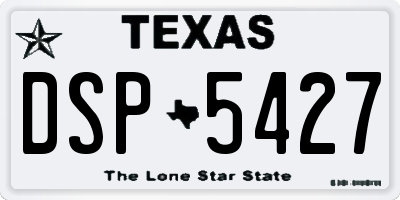 TX license plate DSP5427