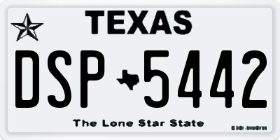 TX license plate DSP5442